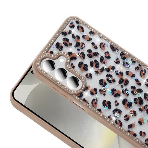 Galaxy A26 Kılıf Taşlı ve Simli Işıltılı Kelebek Kapak