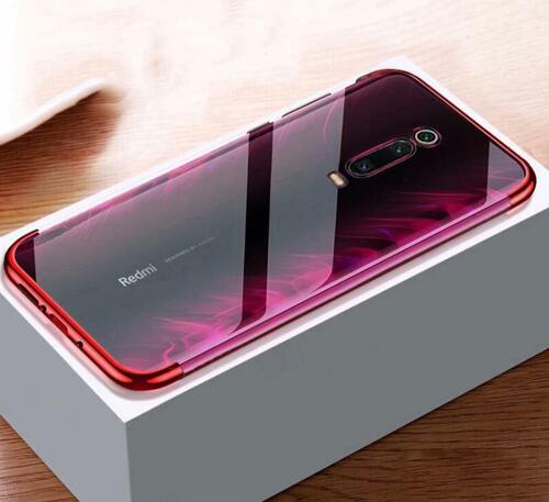 Xiaomi Mi 9T Köşeleri Renkli Şeffaf Kamera Korumalı Kılıf
