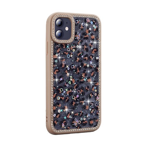 iPhone 11 Kılıf Taşlı ve Simli Işıltılı Kelebek Kapak