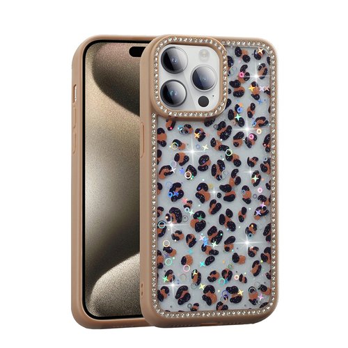 iPhone 14 Pro Kılıf Taşlı ve Simli Işıltılı Kelebek Kapak