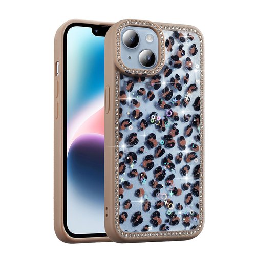 iPhone 15 Kılıf Taşlı ve Simli Işıltılı Kelebek Kapak