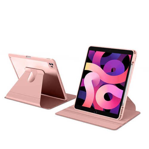 Apple iPad Pro 11 2021 (3.Nesil) Kılıf Kalem Bölmeli Dönebilen Standlı Silikon