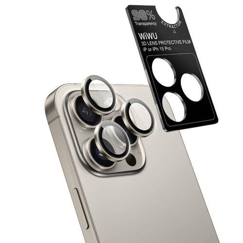 Apple iPhone 15 Pro Max Wiwu LG-004 PVD Lens Guard Metal Kamera Lens Koruyucu