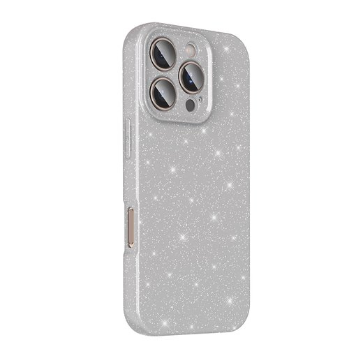iPhone 16 Pro Kılıf Kamera Korumalı Simli Parıltılı Lüks Silikon