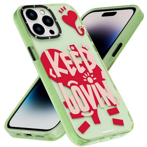 Apple iPhone 15 Pro Max Kılıf Desenli Youngkit Happy Hearth Serisi Kapak