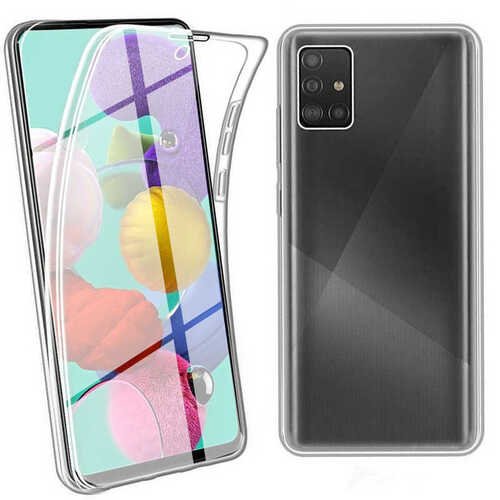 Galaxy A71 Kılıf 360 Tam Koruma Şeffaf Silikon