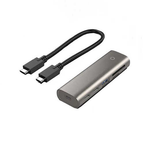 Qgeem QG-UH05 6 İn 1 Type-C Hub Çoğaltıcı Adaptör 22 Cm