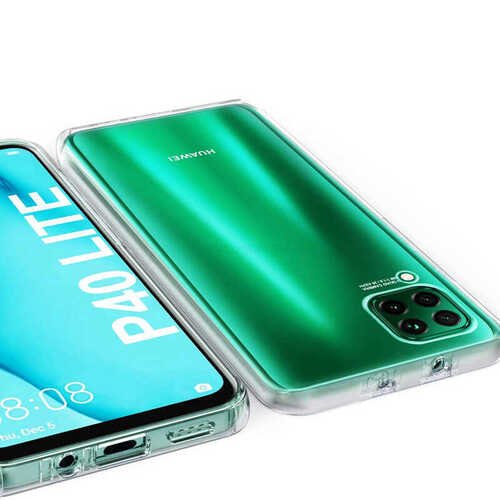 Huawei P40 Lite Kılıf 360 Tam Koruma Şeffaf Silikon