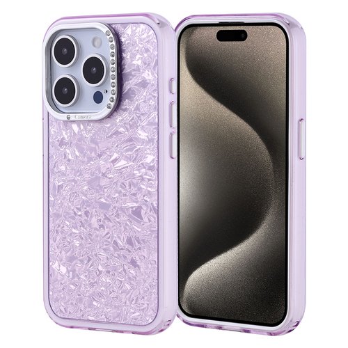 iPhone 15 Pro Kılıf Taşlı Işıltılı Tasarım Kamera Çıkıntılı Kapi Kapak