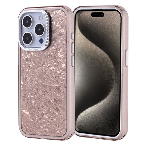 iPhone 15 Pro Kılıf Taşlı Işıltılı Tasarım Kamera Çıkıntılı Kapi Kapak