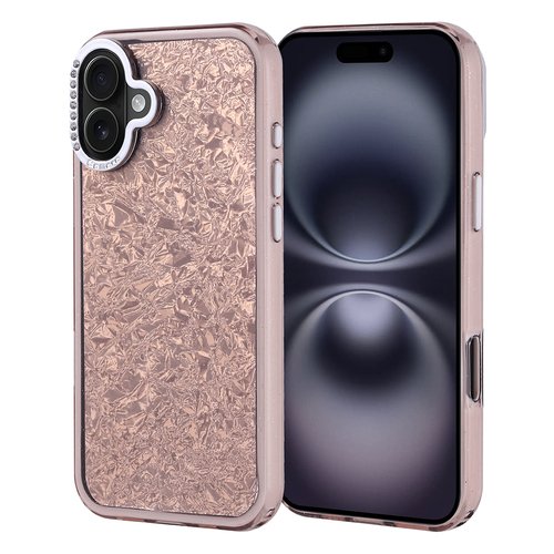 iPhone 16 Plus Kılıf Taşlı Işıltılı Tasarım Kamera Çıkıntılı Kapi Kapak