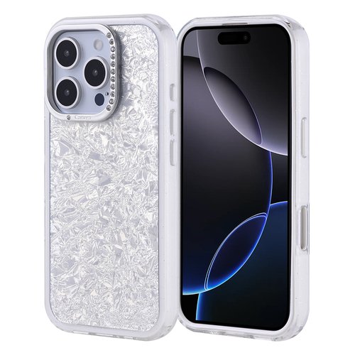 iPhone 16 Pro Kılıf Taşlı Işıltılı Tasarım Kamera Çıkıntılı Kapi Kapak