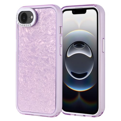 iPhone 16E Kılıf Taşlı Işıltılı Tasarımlı Kamera Çıkıntılı Kapi Kapak