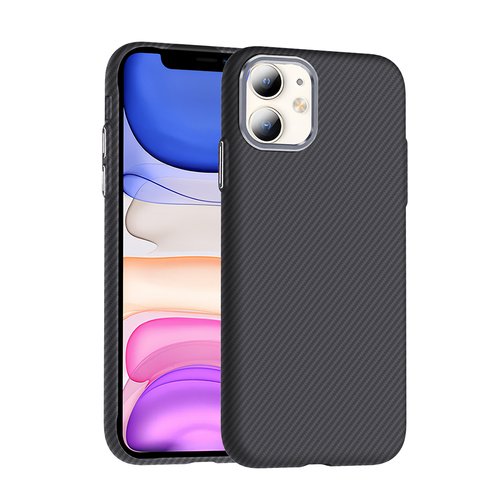 iPhone 11 Kılıf Magsafe Şarj Özellikli Karbon Fiber Görünümlü Gros Kapak