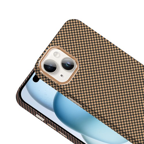 iPhone 13 Kılıf Magsafe Şarj Özellikli Karbon Fiber Görünümlü Gros Kapak