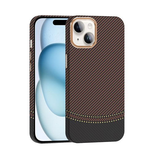 iPhone 14 Kılıf Magsafe Şarj Özellikli Karbon Fiber Görünümlü Gros Kapak