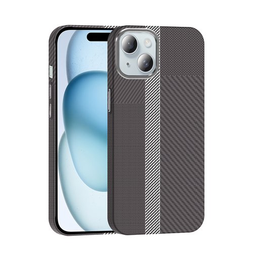 iPhone 15 Kılıf Magsafe Şarj Özellikli Karbon Fiber Görünümlü Gros Kapak