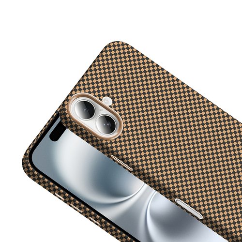 iPhone 16 Plus Kılıf Magsafe Şarj Özellikli Karbon Fiber Görünümlü Gros Kapak