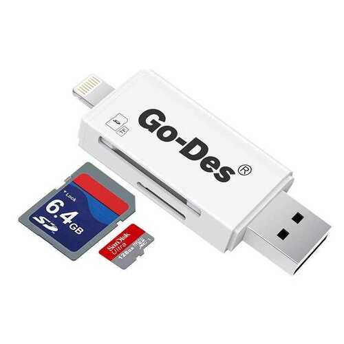 Go Des GD-DK102 Lightning & Micro USB Veri Aktarımı SD & Micro SD Kart Okuyucu