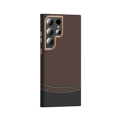 Galaxy S23 Ultra Kılıf Magsafe Şarj Özellikli Karbon Fiber Görünümlü Gros Kapak