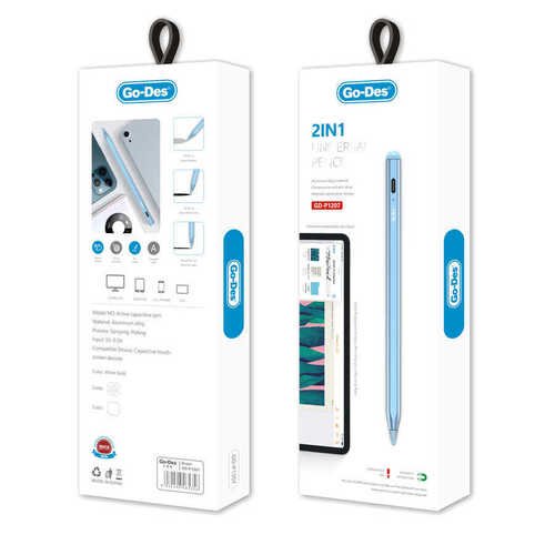 GD-P1207 Go Des 2 in 1 Üniversal Kapasitif Dokunmatik Kalem