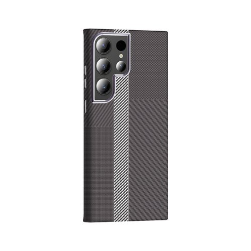Galaxy S24 Ultra Kılıf Magsafe Şarj Özellikli Karbon Fiber Görünümlü Gros Kapak