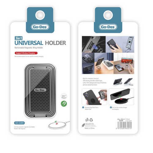 GD-G089 Go Des 3 in 1 Telefon Yüzük Tutucu Stand Aparatı