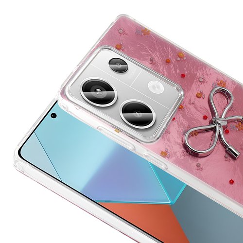 Redmi Note 13 Pro 4G Kılıf Kamera Çıkıntılı Parlak Figürlü Shiny Happy Silikon Kapak