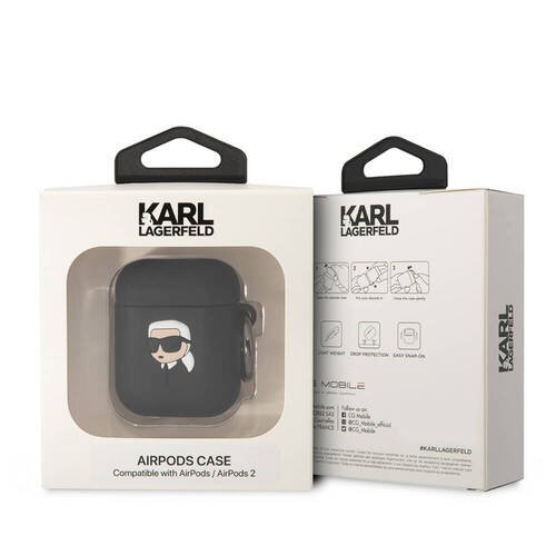 Apple Airpods Kılıf Karl Lagerfeld Orjinal Lisanslı Karl 3D Silikon Kapak