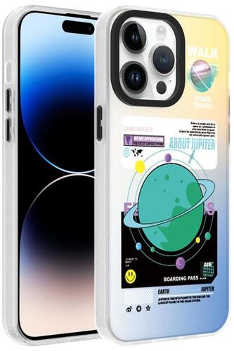 Apple iPhone 14 Pro Max Kılıf Desenli Kamera Çerçeveli Sert Dragon Kapak