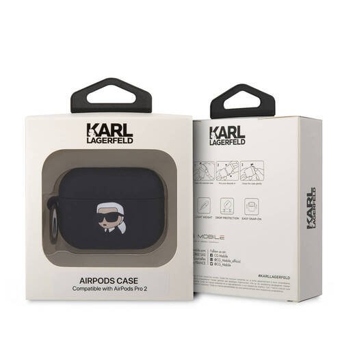 Apple Airpods Pro 2 Kılıf Karl Lagerfeld Orjinal Lisanslı Karl 3D Silikon Kapak