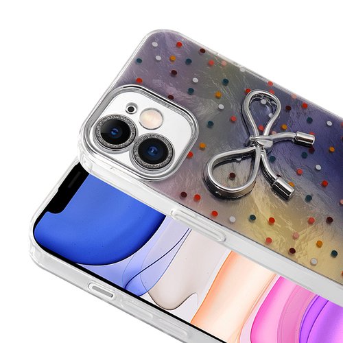 iPhone 11 Kılıf Kamera Çıkıntılı Parlak Figürlü Shiny Happy Silikon Kapak