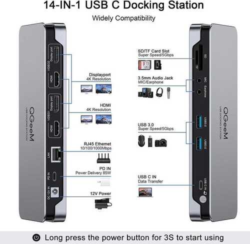 Qgeem QG-D6908 Type-C Usb Hub