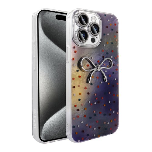 iPhone 15 Pro Kılıf Kamera Çıkıntılı Parlak Figürlü Shiny Happy Silikon Kapak