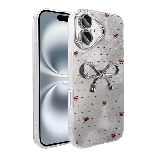 iPhone 16 Kılıf Kamera Çıkıntılı Parlak Figürlü Shiny Happy Silikon Kapak