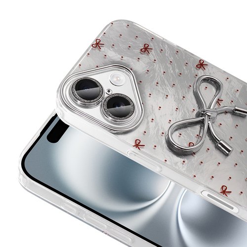 iPhone 16 Kılıf Kamera Çıkıntılı Parlak Figürlü Shiny Happy Silikon Kapak