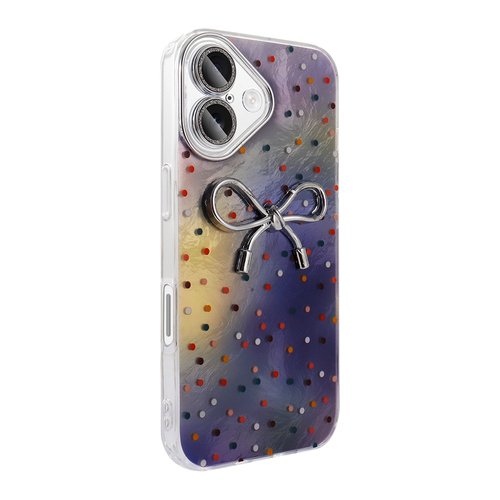 iPhone 16 Plus Kılıf Kamera Çıkıntılı Parlak Figürlü Shiny Happy Silikon Kapak