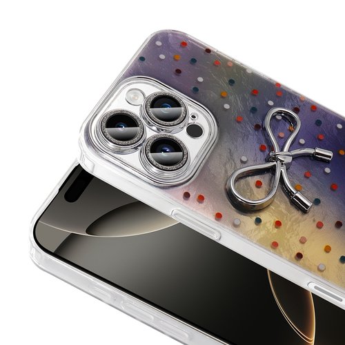 iPhone 16 Pro Kılıf Kamera Çıkıntılı Parlak Figürlü Shiny Happy Silikon Kapak