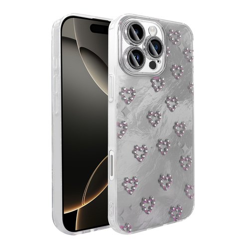 iPhone 16 Pro Max Kılıf Kamera Çıkıntılı Parlak Figürlü Shiny Happy Silikon Kapak