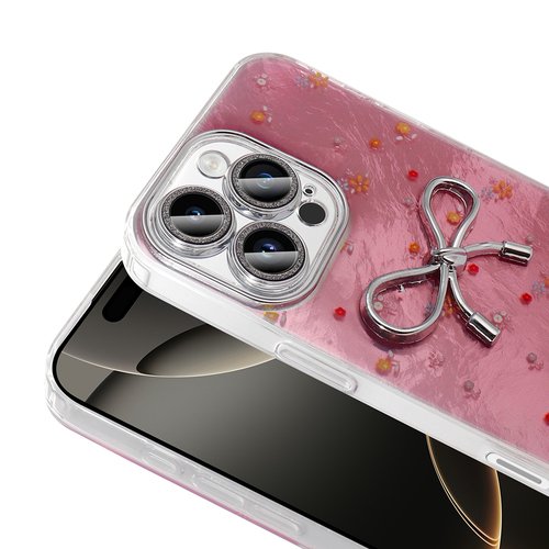 iPhone 16 Pro Max Kılıf Kamera Çıkıntılı Parlak Figürlü Shiny Happy Silikon Kapak