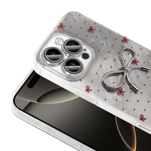 iPhone 16 Pro Max Kılıf Kamera Çıkıntılı Parlak Figürlü Shiny Happy Silikon Kapak