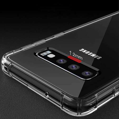 Galaxy S10 Plus Köşeleri Airbagli Anti Shock Tamamen Şeffaf Kılıf