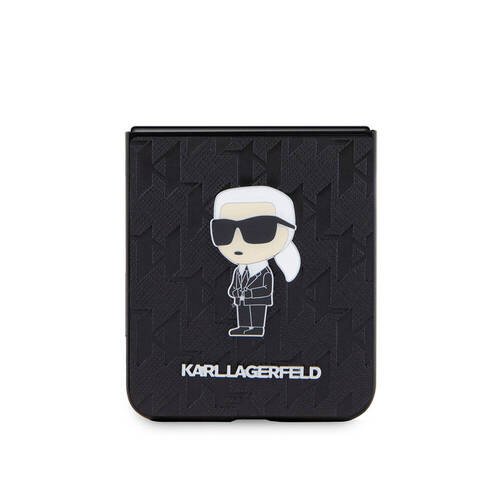 Galaxy Z Flip 5 Kılıf Karl Lagerfeld Orjinal Lisanslı KL Desenli Karl İkonik Saffiano Kapak