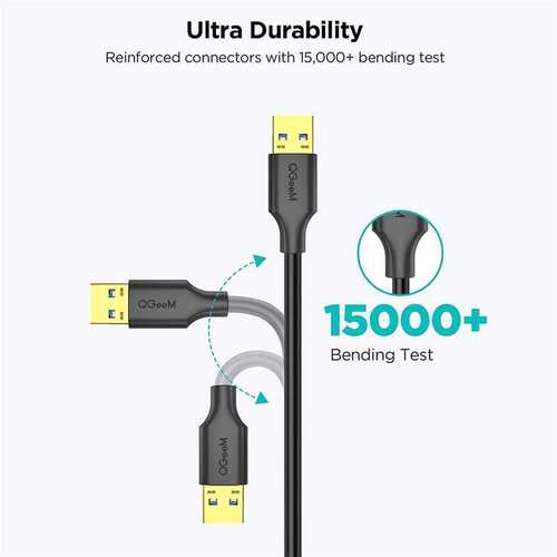 Qgeem QG-CVQ21 USB 3.0 Uzatma Kablosu 183 cm 5 Gbps USB-A Male to Female / Erkek ve Dişi USB