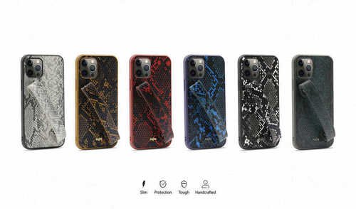 iPhone 12 Pro Max Kılıf Kajsa Glamorous Serisi Snake Handstrap Kapak