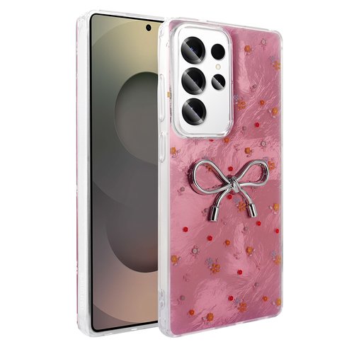 Galaxy S23 Ultra Kılıf Kamera Çıkıntılı Parlak Figürlü Shiny Happy Silikon Kapak