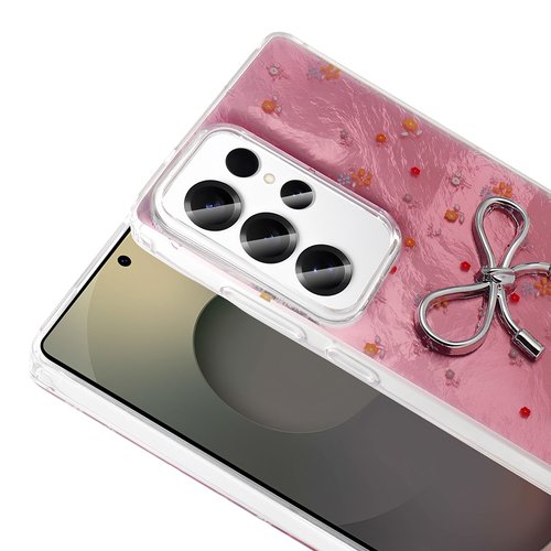 Galaxy S23 Ultra Kılıf Kamera Çıkıntılı Parlak Figürlü Shiny Happy Silikon Kapak