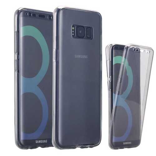 Galaxy S8 Kılıf 360 Tam Koruma Şeffaf Silikon