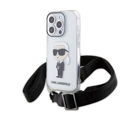 Apple iPhone 15 Pro Kılıf Karl Lagerfeld Orjinal Lisanslı Boyun Askılı Karl İkonik Crossbody Kapak