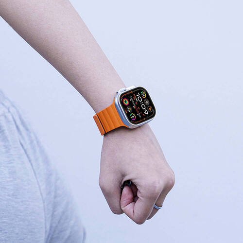 Apple Watch Ultra 49mm Kordon Youngkit Classical Magnetik Tak Çıkar Silikon Strap Kayış